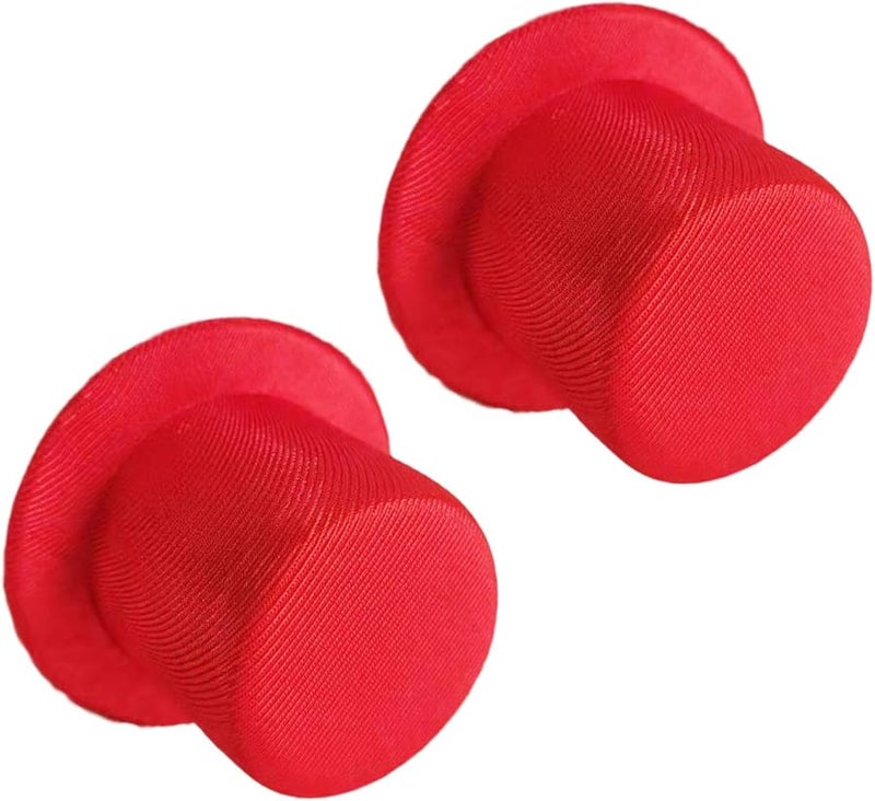 Set Of 2 Doll Hat Fascinator Base Caps In Oily Cloth Bright Red For Roleplay Photography - Image 1